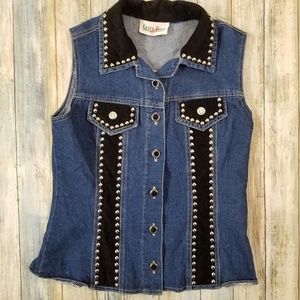 Green Field USA Denim Western Vest Jacket